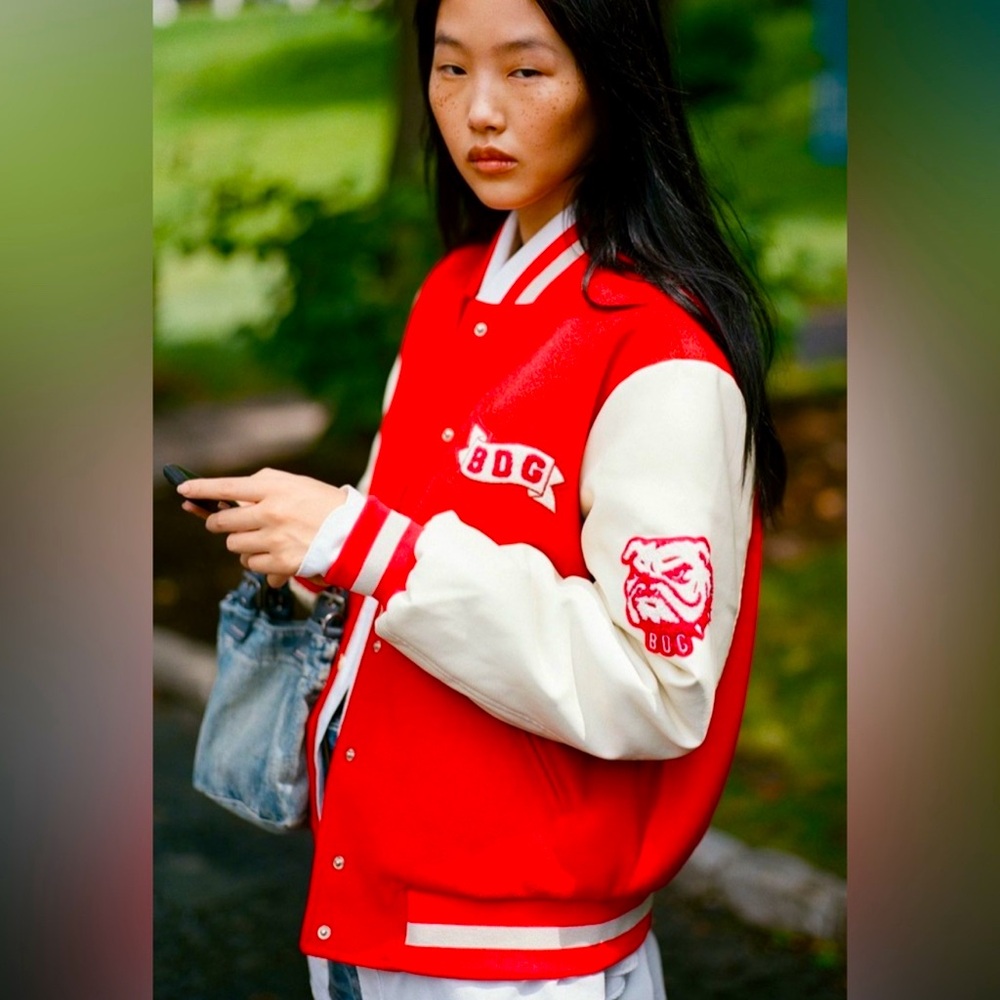 Dope Urban outfitters Red Varsity Jacket